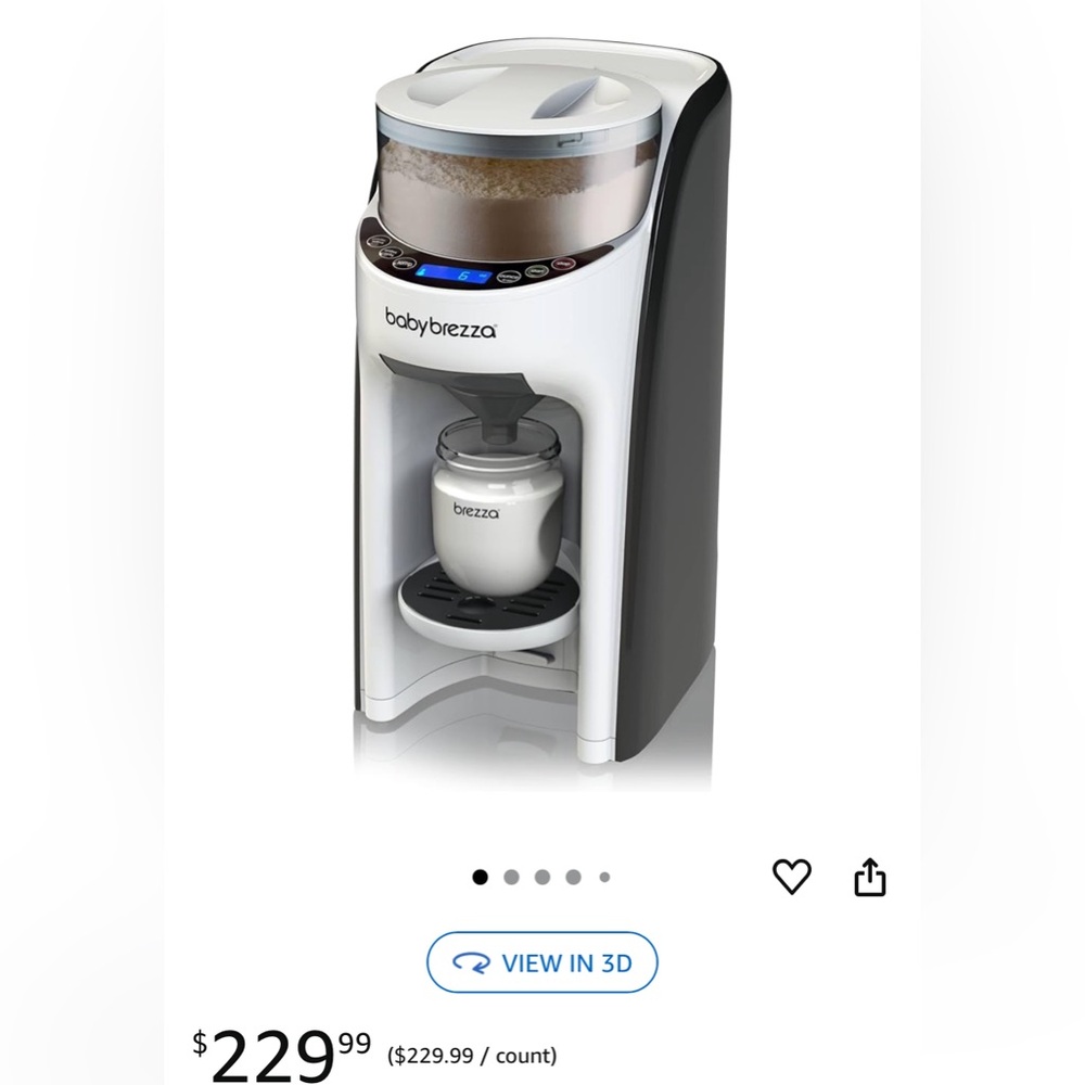 Baby Brezza Formula Dispenser in Black and White